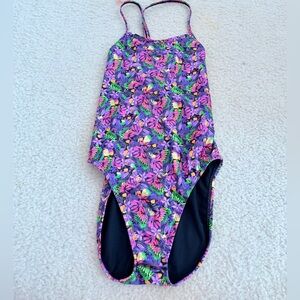 Jolyn Clothing Purple Floral One-Piece Swimsuit